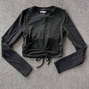 Forever 21 Black Ruched Crop Top